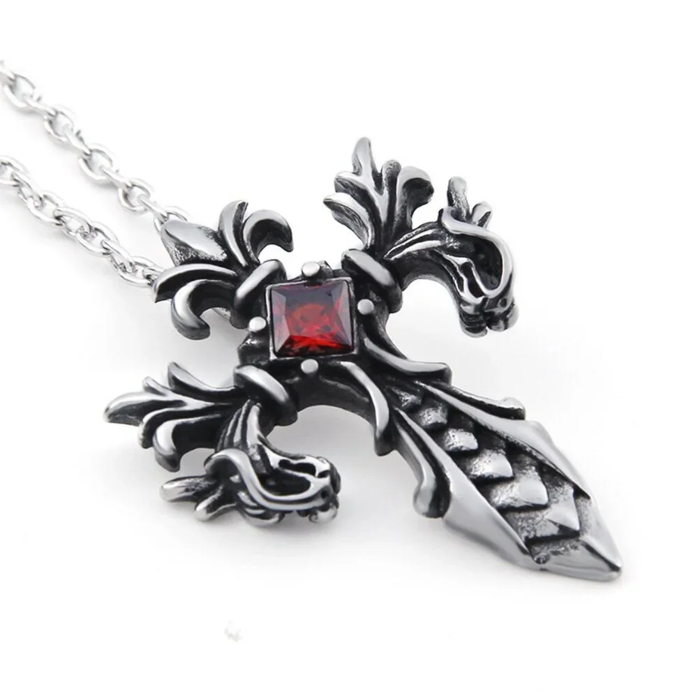 Trendy Wild Clavicle Cross Necklace for Men, BL55590015